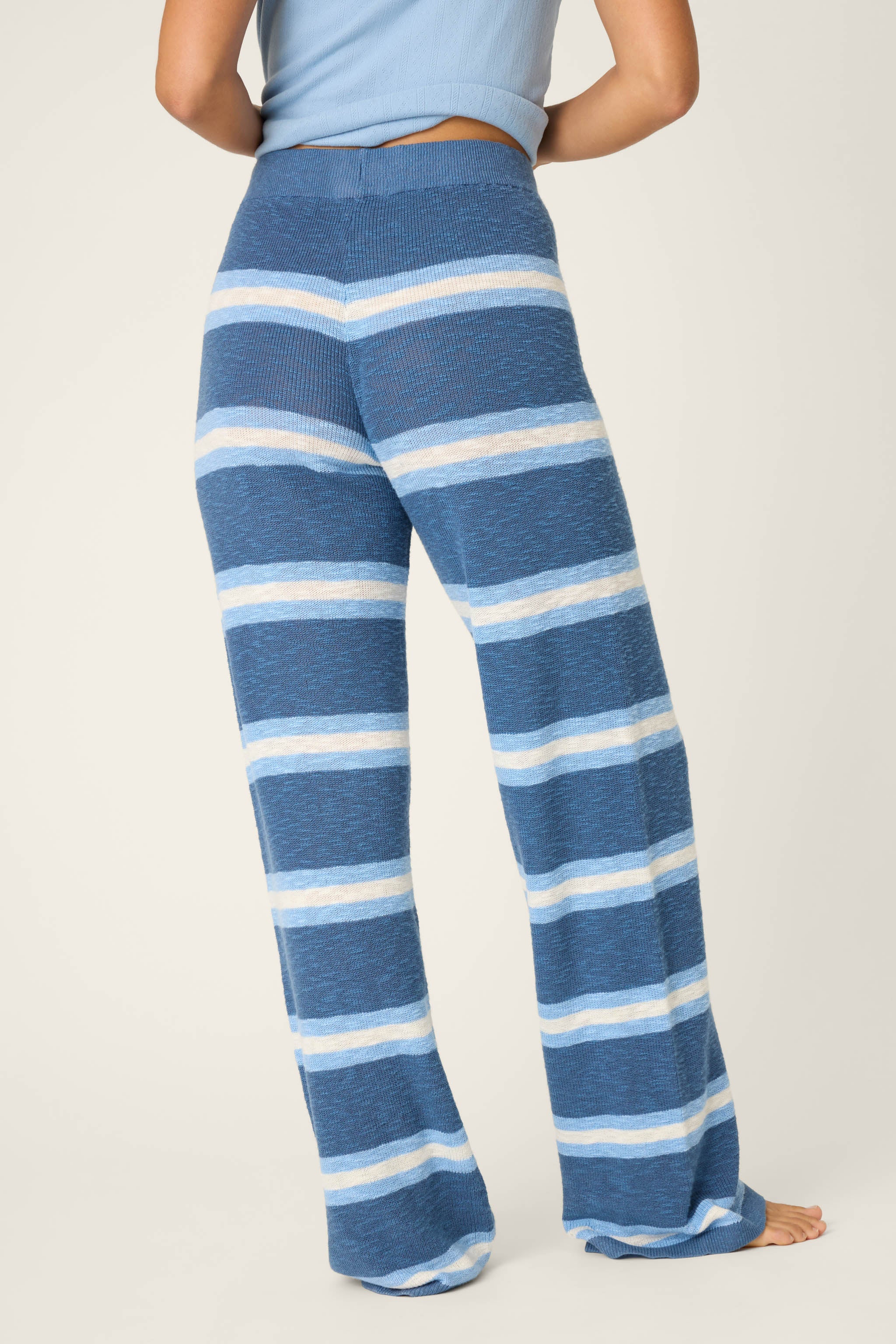 More Amour Striped Open Leg Pants