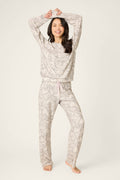 Snakeskin Heart Print Peachy PJ Set
