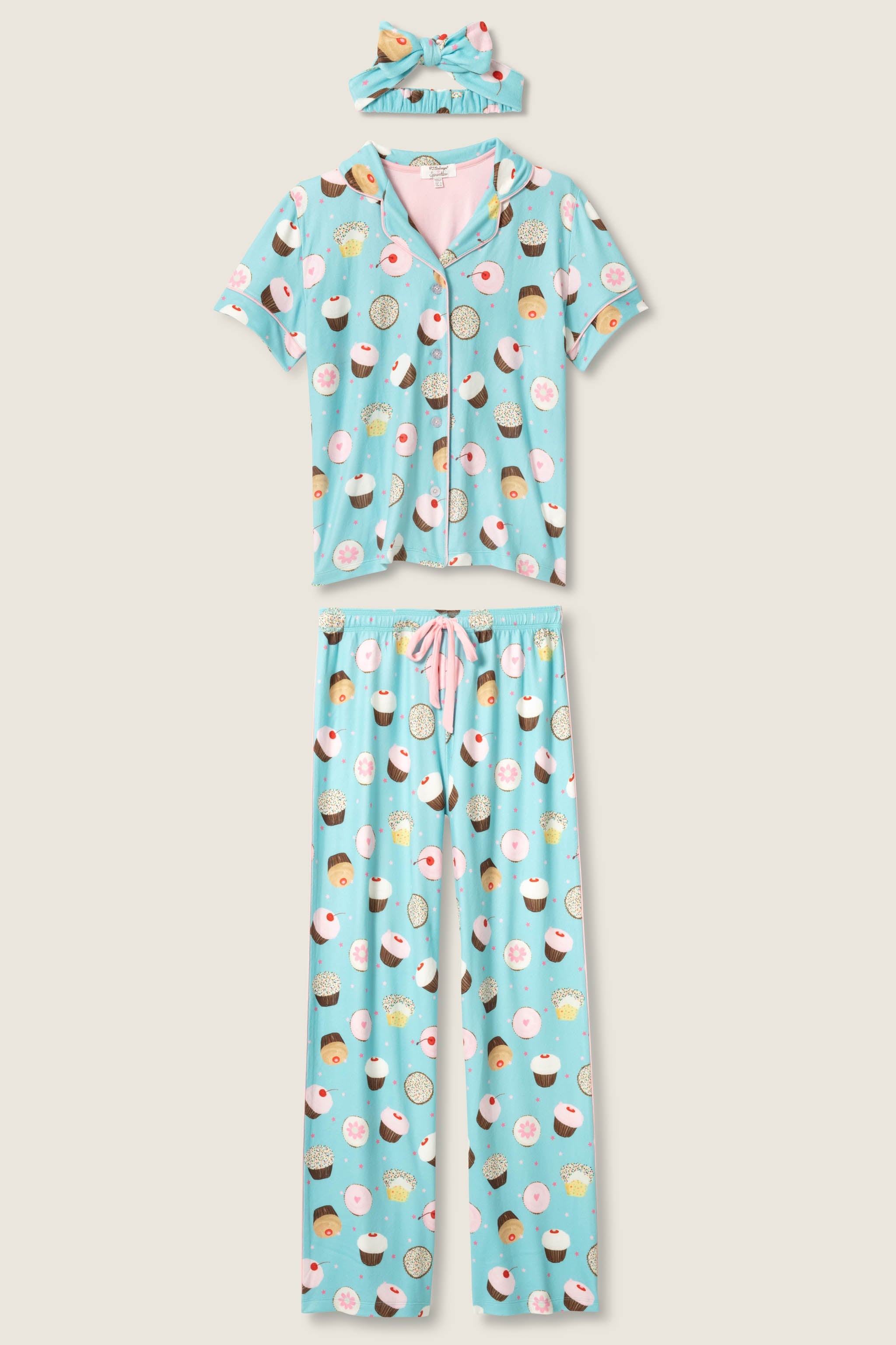 Sweet Life Cupcake Print 3-Piece PJ Set