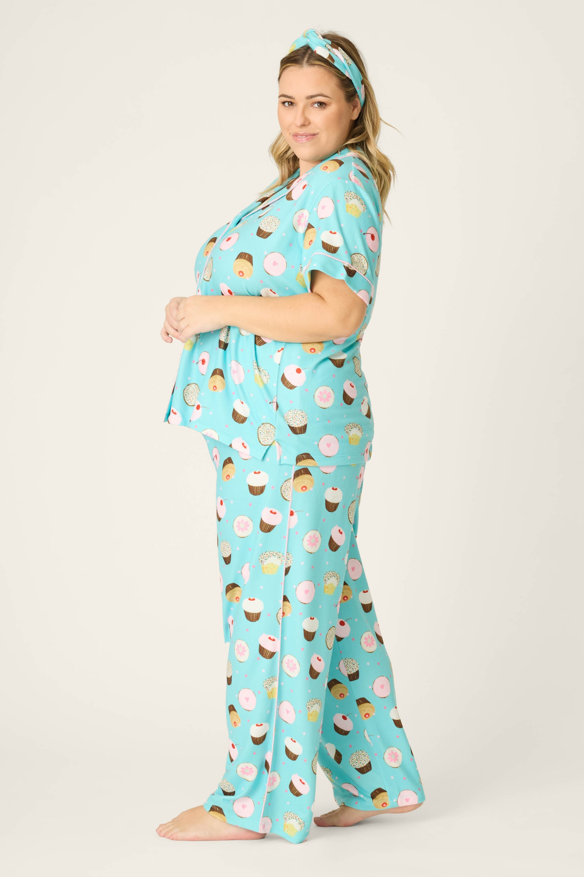 Sweet Life Cupcake Print 3-Piece Plus Size PJ Set
